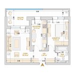 Apartament 2 Camere Tip 4 Corp 2 - Drumul Taberei Residence - Apartamente de vanzare Bucuresti - Suprafata utila totala - 65.54 mp