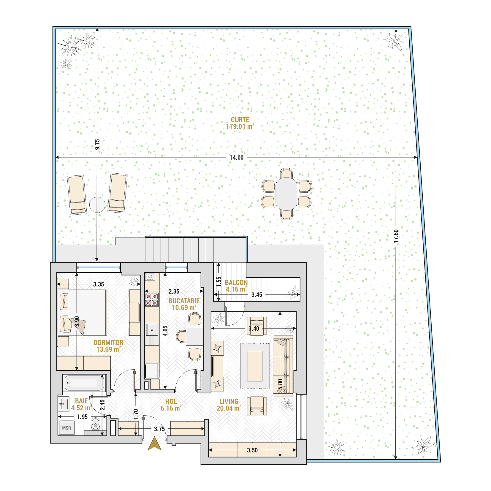 Apartament 2 Camere Tip 7 Corp 3 - Drumul Taberei Residence - Apartamente de vanzare Bucuresti - Suprafata utila totala - 59.26 mp