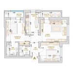Apartament 3 Camere Tip 1 Corp 2 - Drumul Taberei Residence - Apartamente de vanzare Bucuresti - Suprafata utila totala - 74.11 mp