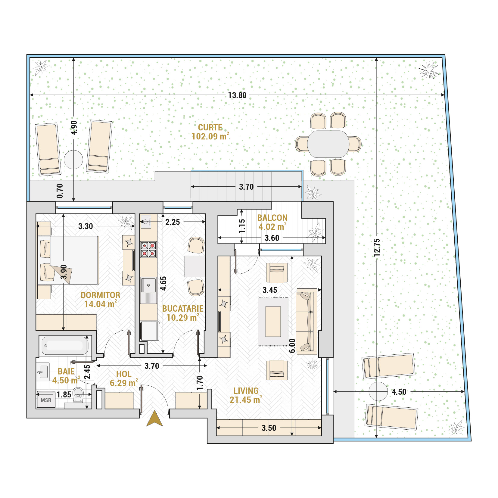 Apartament 2 Camere Tip 6 Corp 9 - Drumul Taberei Residence - Apartamente de vanzare Bucuresti - Suprafata utila totala - 60.59 mp