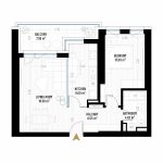 2 Room Apartment Type 10 - B1E2 - Drumul Taberei Residence - Apartments for Sale in Bucharest - Total Usable Area - 59.35 sqm