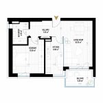 2 Room Apartment Type 13 - B2 - Drumul Taberei Residence - Apartments for Sale in Bucharest - Total Usable Area - 59.46 sqm