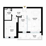 2 Room Apartment Type 5 - B1E2 - Drumul Taberei Residence - Apartments for Sale in Bucharest - Total Usable Area - 60.20 sqm