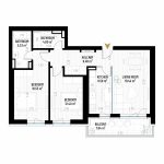 3 Room Apartment Type 3 - B1E2 - Drumul Taberei Residence - Apartments for Sale in Bucharest - Total Usable Area - 83.62 sqm