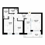 3 Room Apartment Type 5 - B1E2 - Drumul Taberei Residence - Apartments for Sale in Bucharest - Total Usable Area - 83.40 sqm