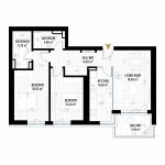 3 Room Apartment Type 7 - B1E2 - Drumul Taberei Residence - Apartments for Sale in Bucharest - Total Usable Area - 81.50 sqm