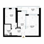 2 Room Apartment Type 10 - B1E1 - Drumul Taberei Residence - Apartments for Sale in Bucharest - Total Usable Area - 59.35 sqm