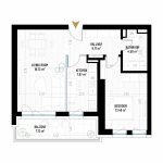 2 Room Apartment Type 5 - B1E1 - Drumul Taberei Residence - Apartments for Sale in Bucharest - Total Usable Area - 60.20 sqm