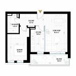 2 Room Apartment Type 6 - B1E1 - Drumul Taberei Residence - Apartments for Sale in Bucharest - Total Usable Area - 60.00 sqm