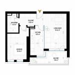 2 Room Apartment Type 9 - B1E1 - Drumul Taberei Residence - Apartments for Sale in Bucharest - Total Usable Area - 59.79 sqm