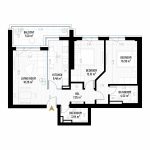 3 Room Apartment Type 8 - B1E1 - Drumul Taberei Residence - Apartments for Sale in Bucharest - Total Usable Area - 79.62 sqm